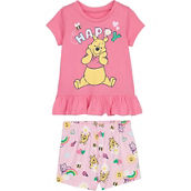 Disney Toddler Girls Winnie The Pooh Jersey Top and Twill Shorts 2 pc. Set