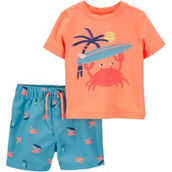 Carter's Baby Boys Surf Crab Rashguard Swim 2 pc. Set