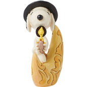 Jim Shore Peanuts Witches Snoopy and Woostock Flying Over Moon Figurine