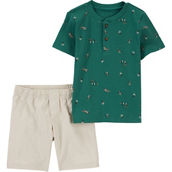 Carter's Toddler Boy Henley Tee and Shorts 2 pc. Set