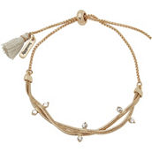 Lonna & Lilly Goldtone Crystal Adjustable Slider Twist Chain Bracelet