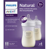 Philips Avent Natural 9 oz. Clear Baby Bottle with Natural Response Nipple 2 pk.
