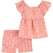 Carter's Toddler Girls Linen Top and Shorts 2 pc. Set