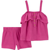Carter's Toddler Girls Crinkle Jersey Top and Shorts 2 pc. Set