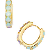Kendra Scott Chandler Gold and Green Lilac Mix Huggie Earrings