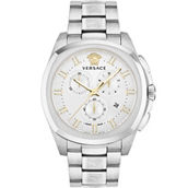 Versace Men's Geo Chrono Silver Dial 43mm Watch VE7CA0623