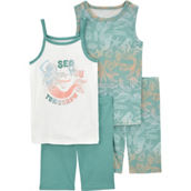 Carter's Little Girls Mermaid 100% Cotton Snug Fit 4 pc. Pajama Set