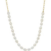 Imperial 14K Gold Over Sterling Silver Cultured Pearl Necklace 18 in.