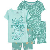 Carter's Toddler Girls Mermaid 100% Cotton Snug Fit 4 pc. Pajama Set