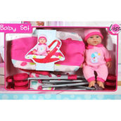Lissi Dolls 12 in. Twin Baby Dolls with Twin Jogger Stroller
