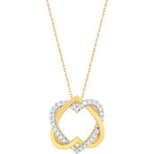 10K Yellow Gold 1/5 CTW Diamond Double Heart Pendant