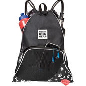 Mobile Dog Gear Dogssentials Draw String Cinch Sack Black with White Paw Print