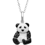 Sterling Silver 1/10 CTW Black Diamond Panda Pendant