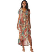 Connected Apparel Paisley High Low Dress