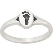 James Avery Sterling Silver Footprint and Hearts Ring