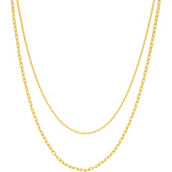 14K Yellow Gold Adjustable Double Chain Necklace