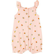 Carter's Baby Girls Peach Snap Up Cotton Romper