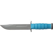 KA-BAR Space-Bar Fighting Fixed Blade Knife Clip Point Stainless and Blue