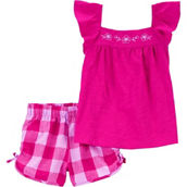 Carter's Baby Girls Flutter Sleeve Top and Gingham Shorts 2 pc. Set