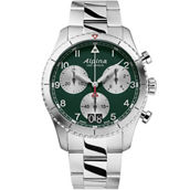 Alpina Men's Silvertone Quartz Startimer Green Dial 41mm Watch AL-372GRS4S26B