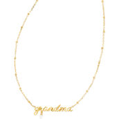 Kendra Scott Grandma Script Gold White Pearl Pendant Necklace