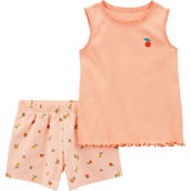 Carter's Little Girls Peach Tank and Shorts 2 pc. Set