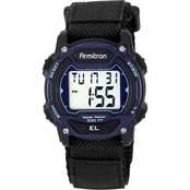 Armitron Women's Sport Navy Accent Digital Chronograph Nylon Strap Watch 45/7004BLU