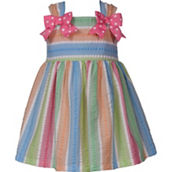 Bonnie Jean Little Girls Stripe Bow Shoulder Dress