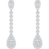 10K White Gold 1/2 CTW Diamond Pear Cluster Earrings