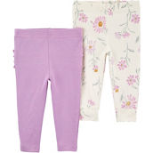 Carter's Baby Girls Floral Pull-On Pants 2 pk.