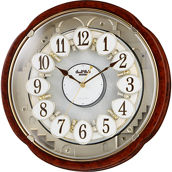 Rhythm Clocks Woodgrain Blossom Clock