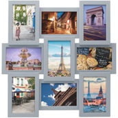 Melannco 18 x 18 in. Gray 9 Opening Photo Collage Frame