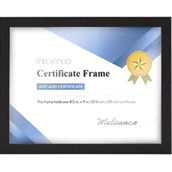 Melannco 8 x10 in. Black Wood Certificate Frame