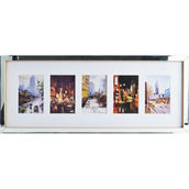 Mikasa Home 11 x 27 in. 5 Opening Mirror Gallery Collage Frame with Gold Sides
