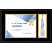 Melannco 8.5 x 11 in. Black Wood Diploma Frame with Tassel Holder