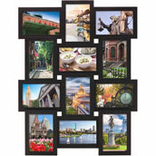 Melannco 18 x 23 in. 12-Opening Photo Collage Frame Black