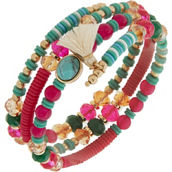 Lonna & Lilly Goldtone Multicolor Beaded Coil Bracelet