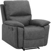 DHP Labatte Recliner with Dual USB Port, Charcoal Faux Leather