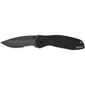 Kershaw Blur Breaker Assisted Opening Folding Knife, Serrated Drop Point, Black