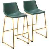 Zuo Modern Augusta Barstool 2 pk., Green and Gold