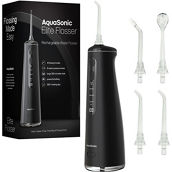 AquaSonic Elite Water Flosser Rechargeable with 4 Tips and 4 Mode Oral Irrigator