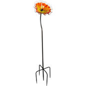 Dale Tiffany Fiore Bloom 9 in. Red Hand Crafted Art Glass Garden Stake