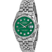 Rolex Men's Swiss Crown Independently Certified Green Dial Watch (Pre-owned)