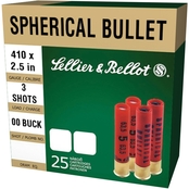 Sellier & Bellot Ammunition .410 Ga. 2.5 in. 000 Buckshot 3 Pellets, 25 Rounds