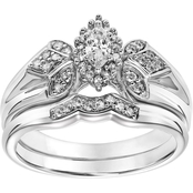 Sterling Silver 3/8 CTW Diamond Bridal Set