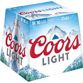 Coors Light Beer, 9 pk., 16 oz. Aluminum Bottles