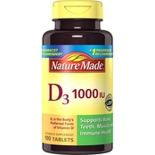 Nature Made Vitamin D3 1000 IU Tablets 100 Ct.