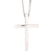 Stainless Steel Curved Cross Pendant
