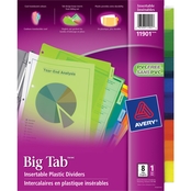 Avery Big Tab Plastic Insertable 8 Tab 11 x 8 1/2 in. Divider 8 pc. Set