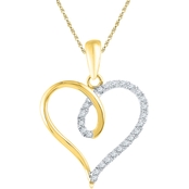 10K Yellow Gold 1/7 CTW Diamond Heart Pendant